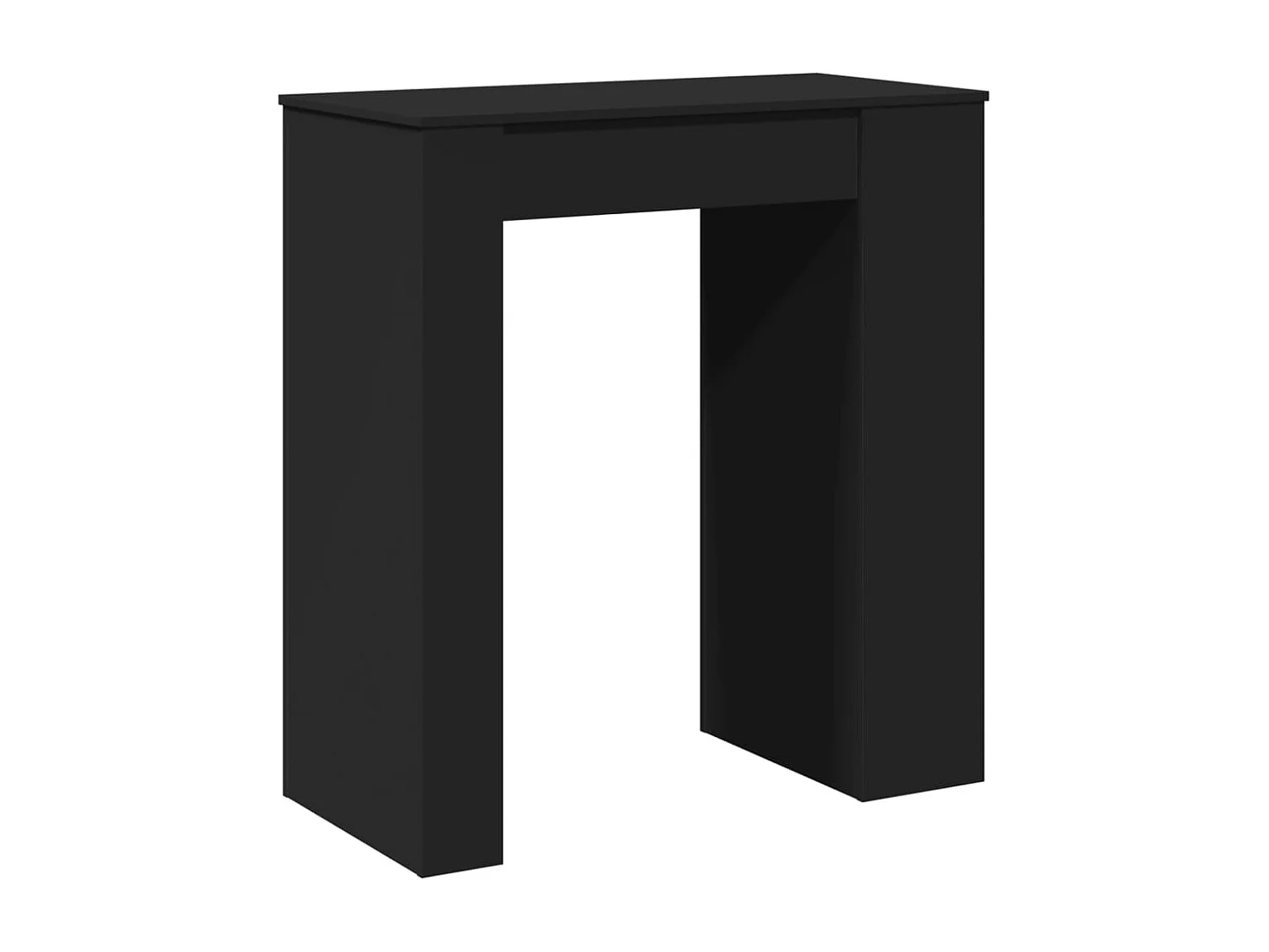 Mesa de bar com prateleiras derivados de madeira preto