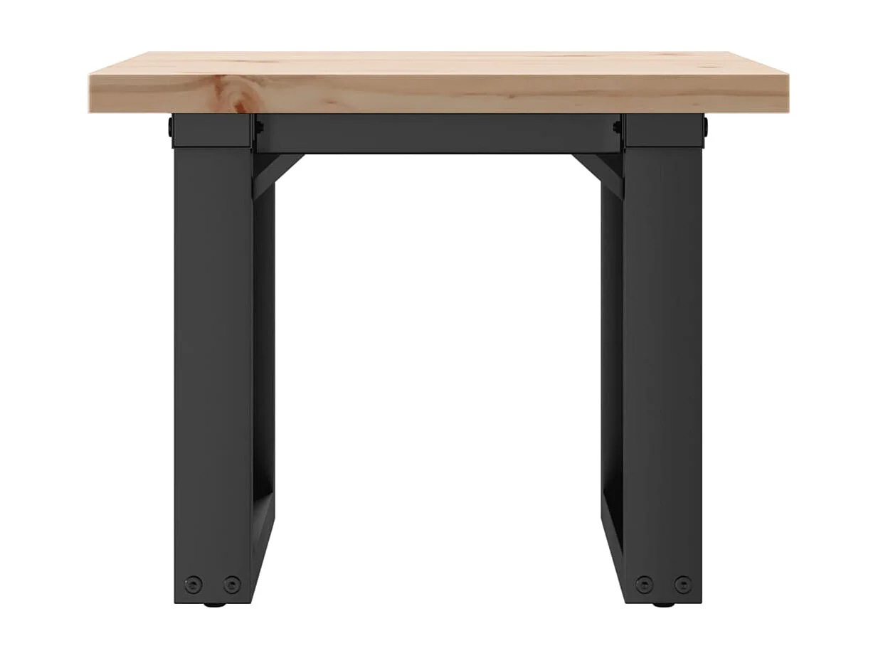 Table basse cadre en O 50x50x35,5cm bois de pin massif et acier