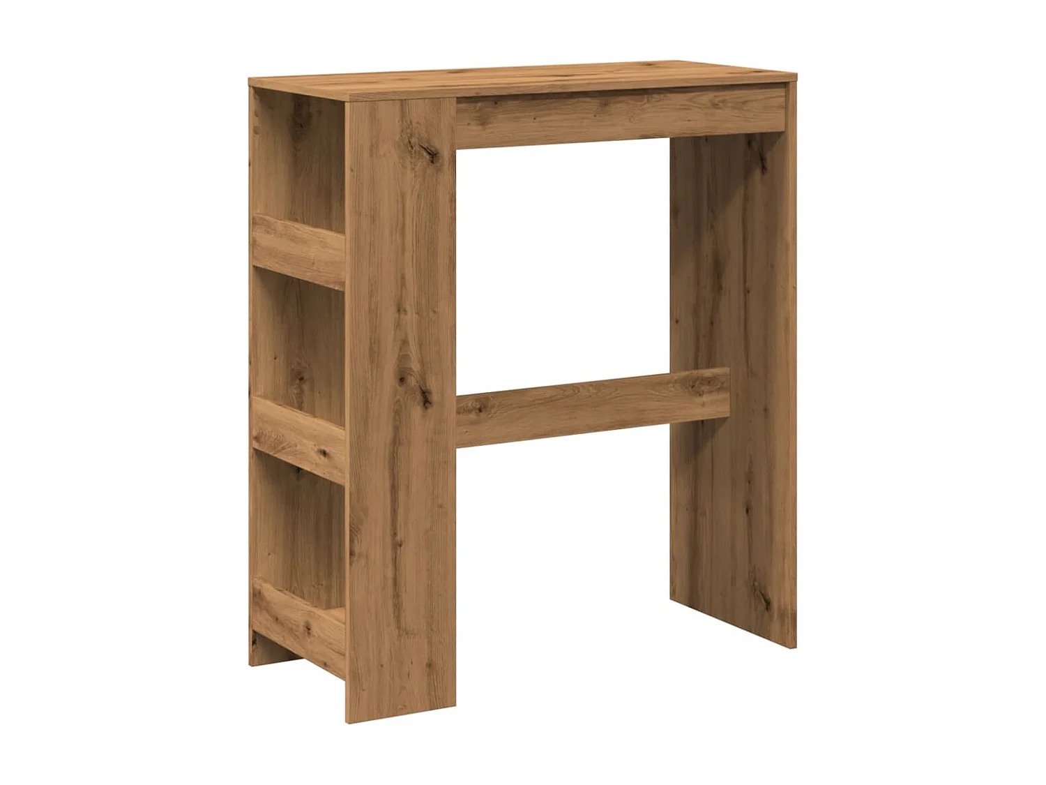 Mesa alta con estantes madera roble artisian 90x40x103,5 cm