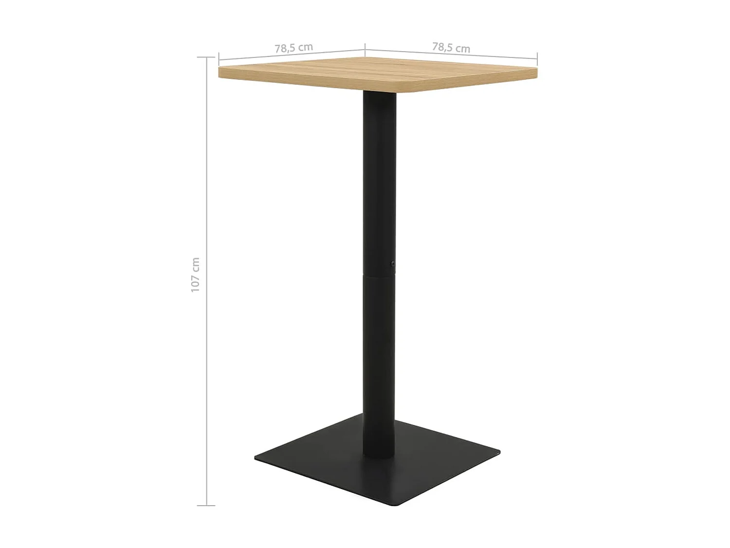 Mesa bistrô 78,5x78,5x107 cm cor carvalho