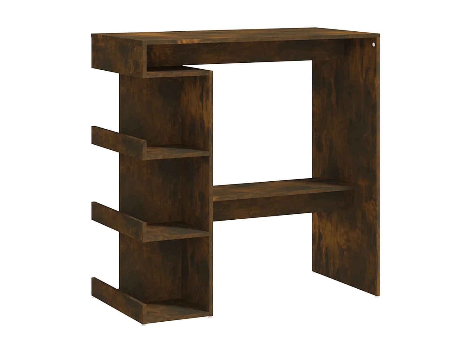 Table de bar et étagère de rangement chêne fumé bois ingénierie