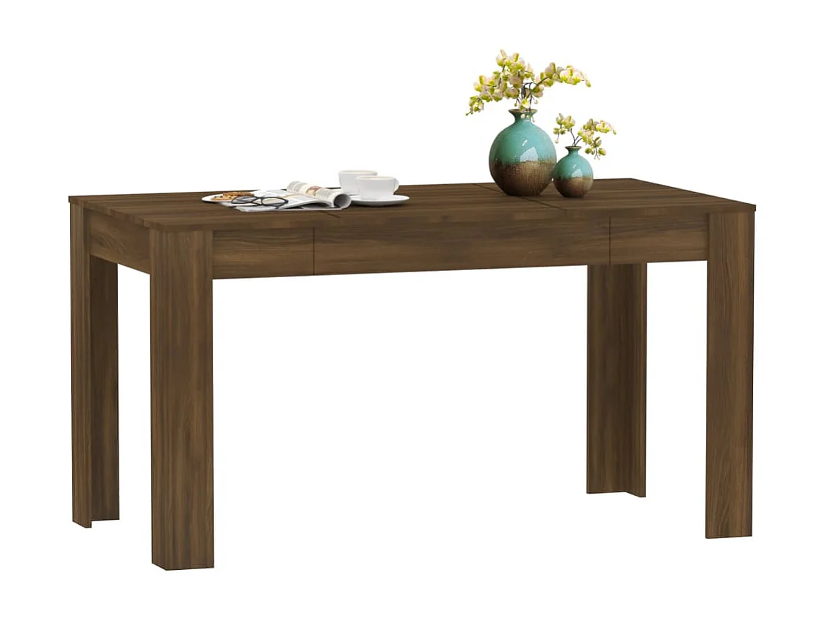 Mesa jantar 140x74,5x76 cm derivados madeira carvalho castanho