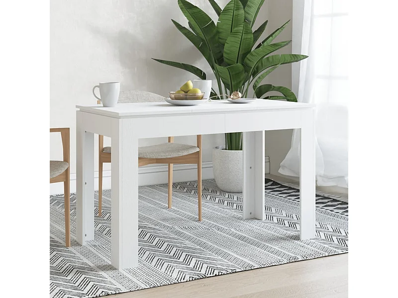 Tavolo da Pranzo Bianco 120x60x76 cm in Legno Multistrato