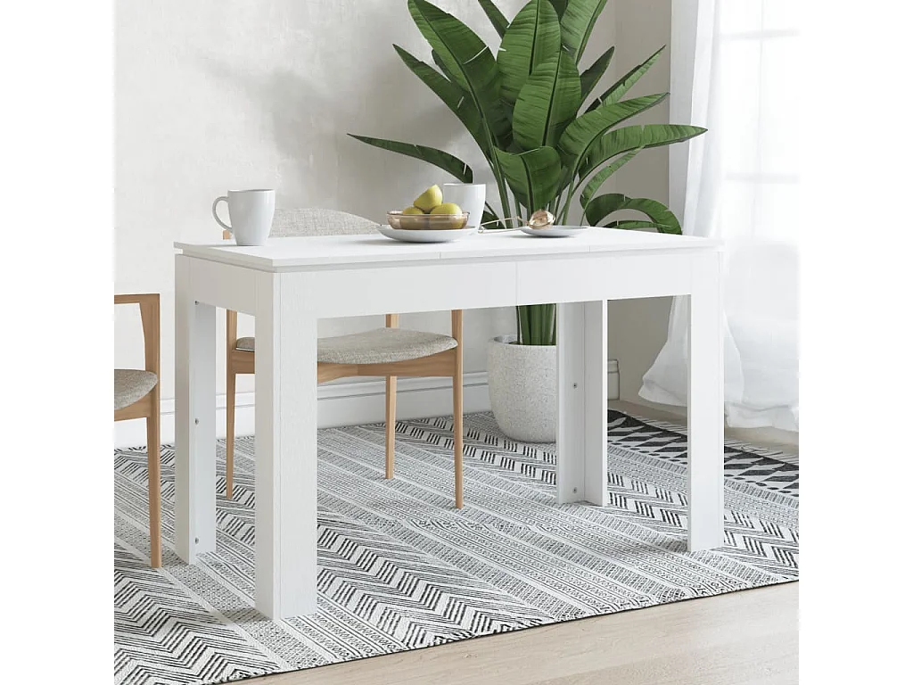 Tavolo da Pranzo Bianco 120x60x76 cm in Legno Multistrato