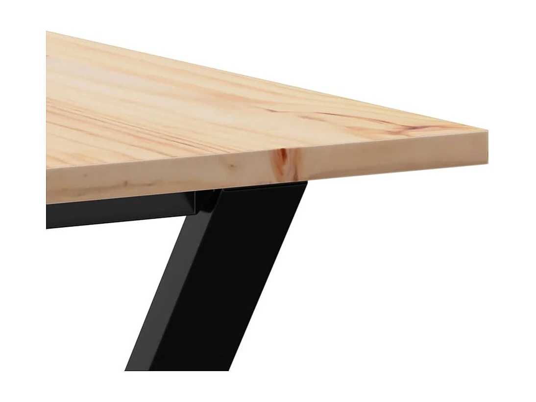 Tavolo da Pranzo Telaio a Y 160x80x75 cm Legno Pino e Acciaio