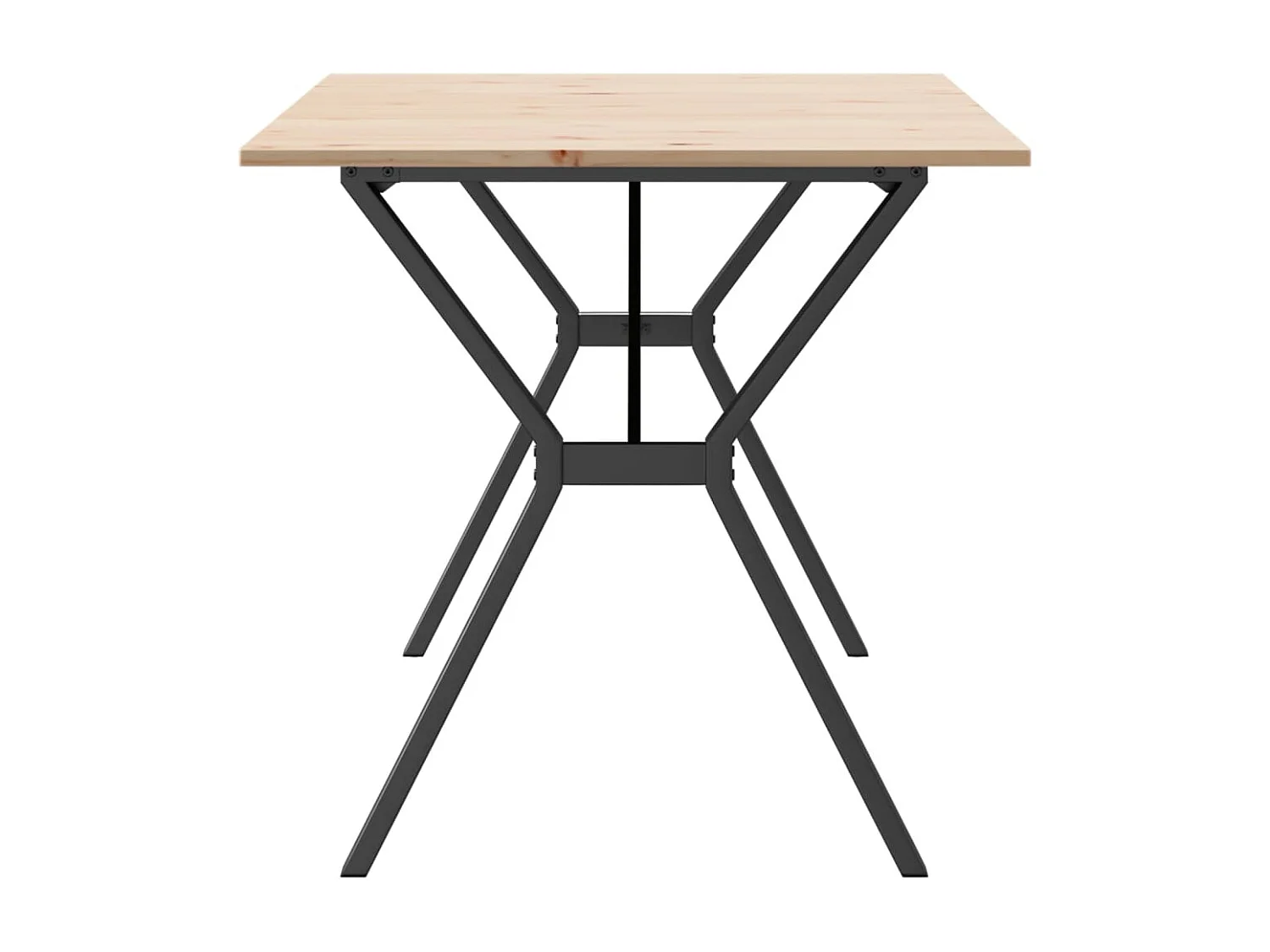 Table à manger cadre en Y 160x80x75 cm bois de pin massif acier