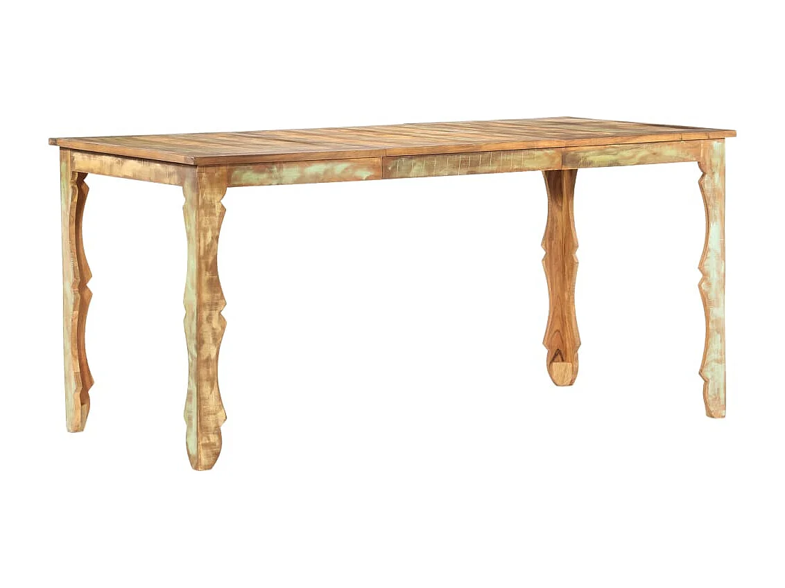 Mesa de jantar 160x80x76 cm madeira recuperada maciça