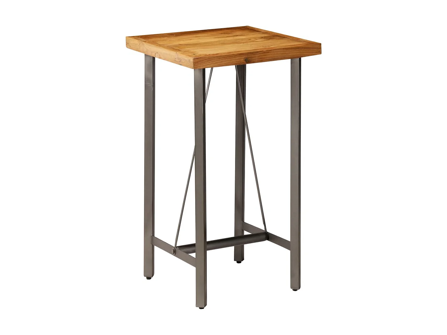 Mesa alta de bar teca maciza reciclada 60x60x107 cm