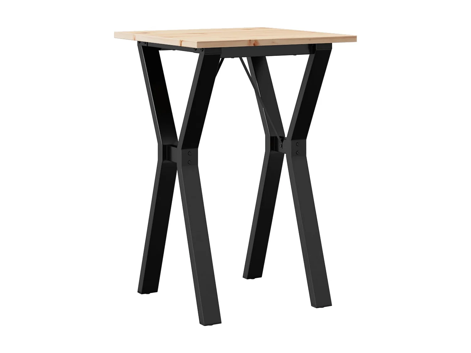 Table à manger cadre en Y 50x50x75 cm bois de pin massif acier