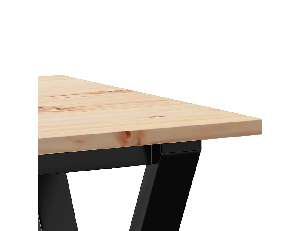 Tavolo da Pranzo Telaio a Y 50x50x75 cm Legno Pino e Acciaio