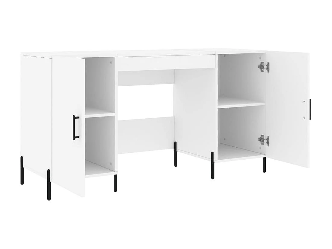 Scrivania Bianca 140x50x75 cm in Legno Multistrato