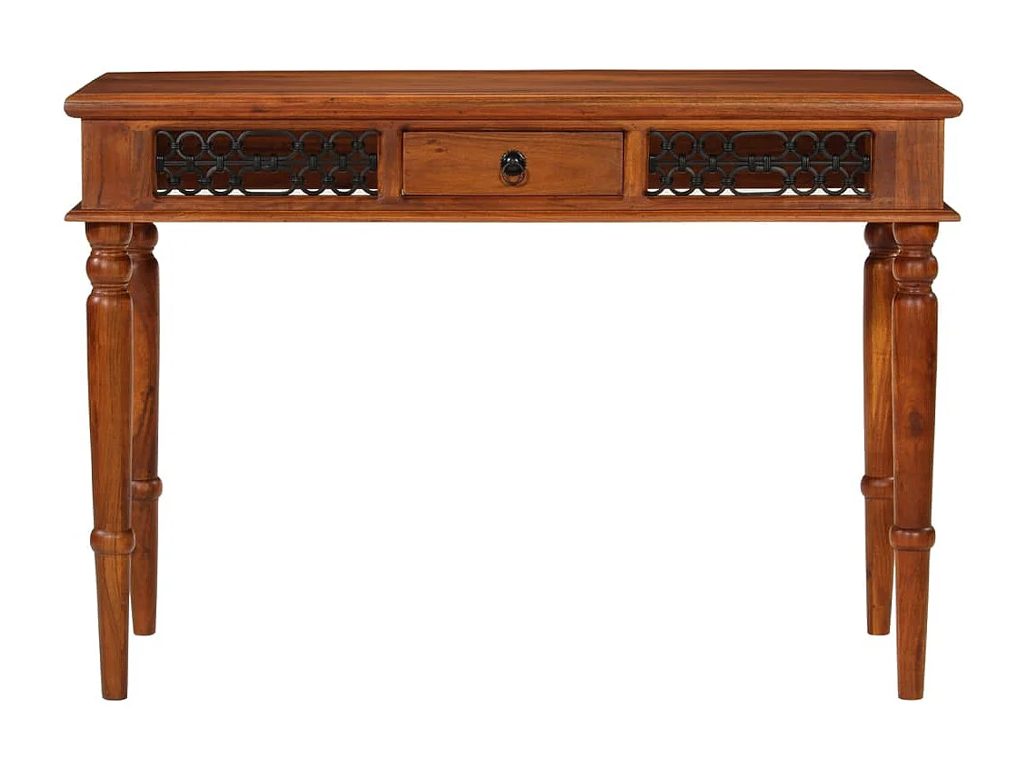 Scrivania con Cassetto 110x50x76 cm in Legno Massello di Acacia