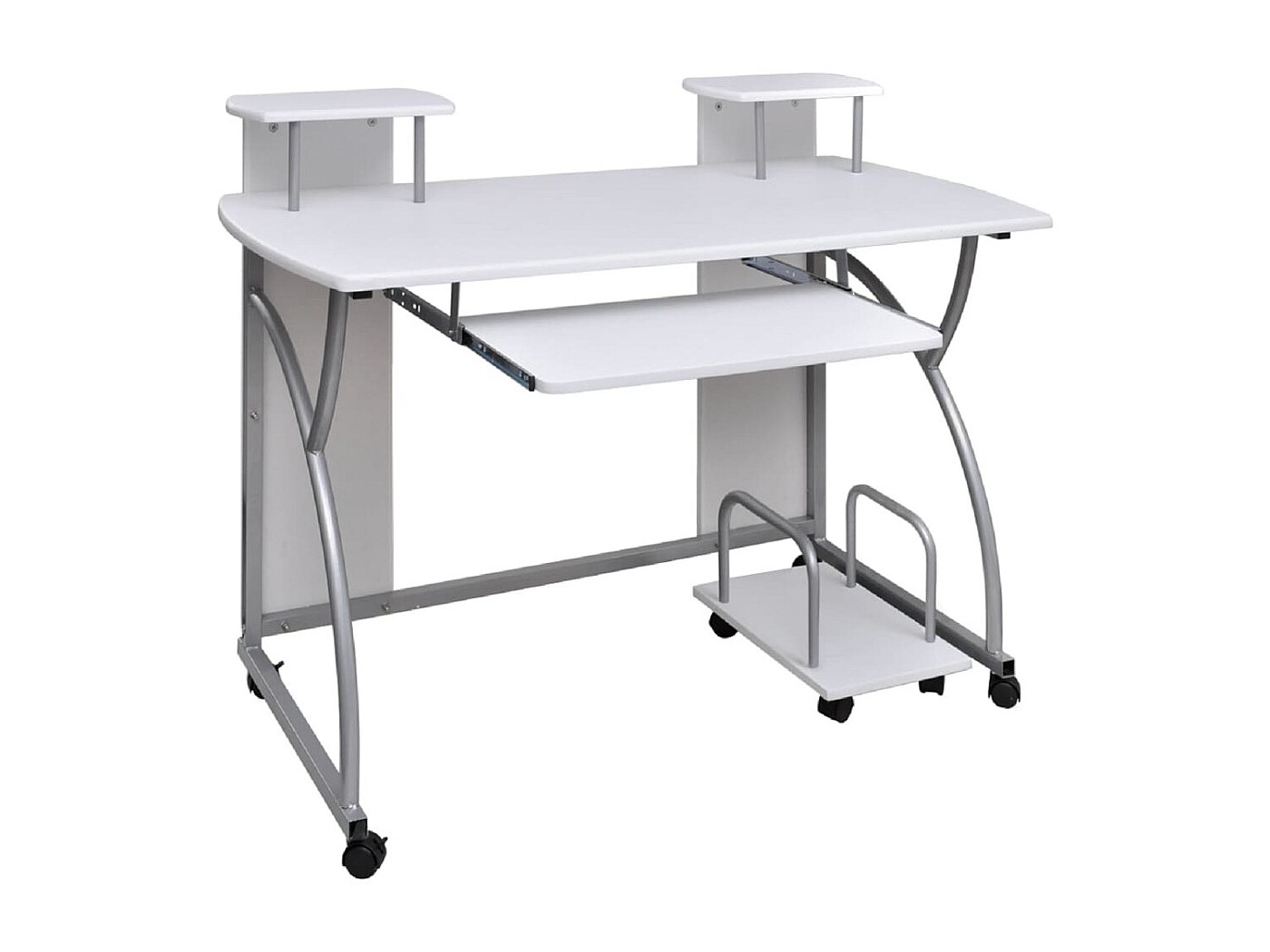 SH-tables Scrivania Portatile Regolabile In Altezza (67-91,5 Cm) - Tavolino A U In MDF Con Telaio In Acciaio - Per Letto, Divano, Soggiorno