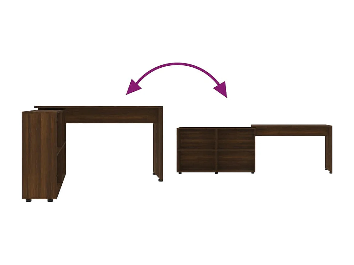 Bureau d'angle Chêne marron Bois d'ingénierie