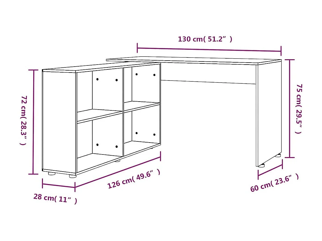 Bureau d'angle Chêne marron Bois d'ingénierie