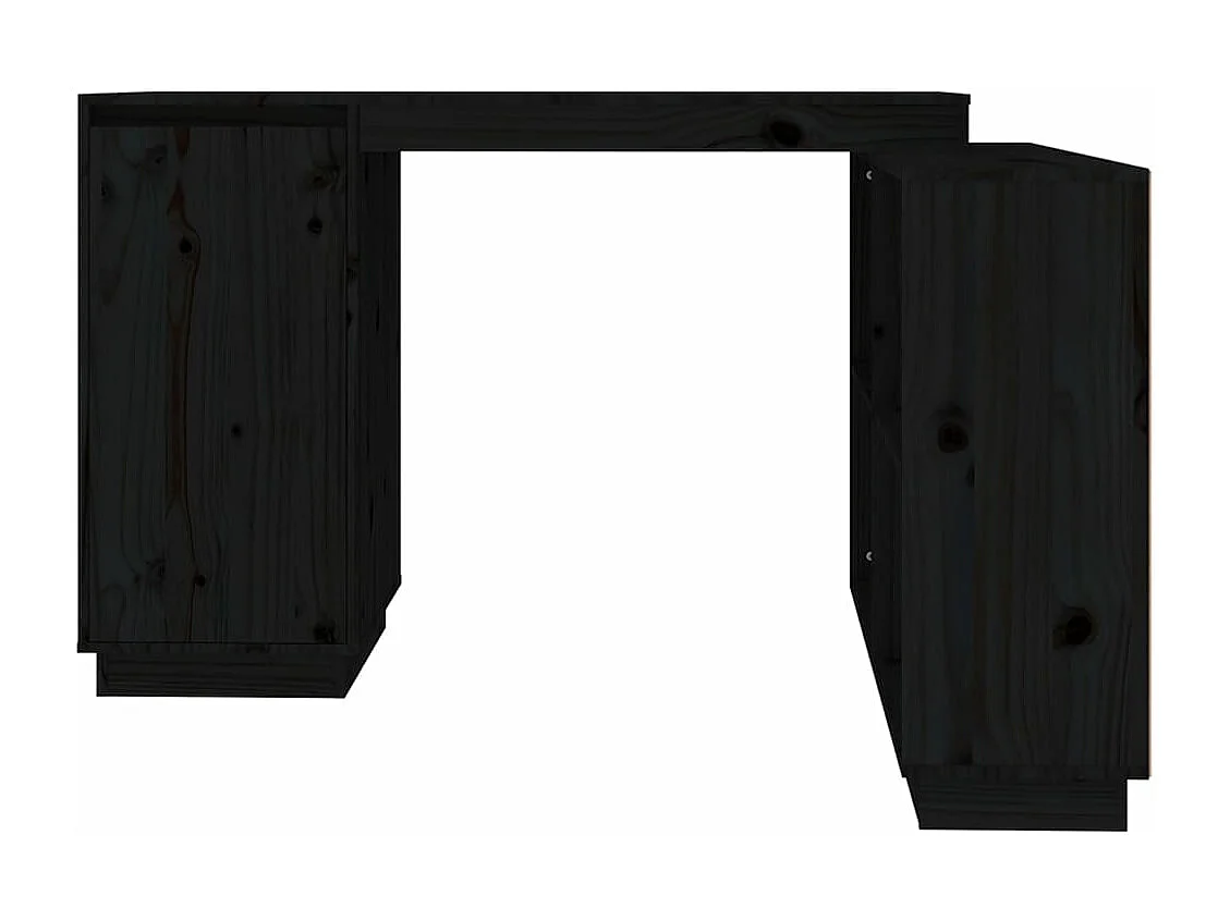 Schreibtisch Schwarz 110x50x75 cm Massivholz Kiefer