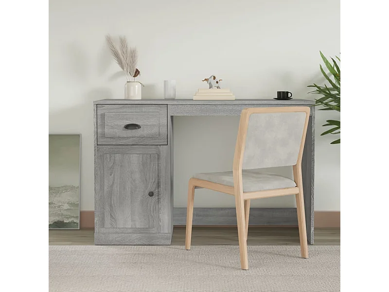 Bureau avec tiroir sonoma gris 115x50x75 cm bois d'ingénierie