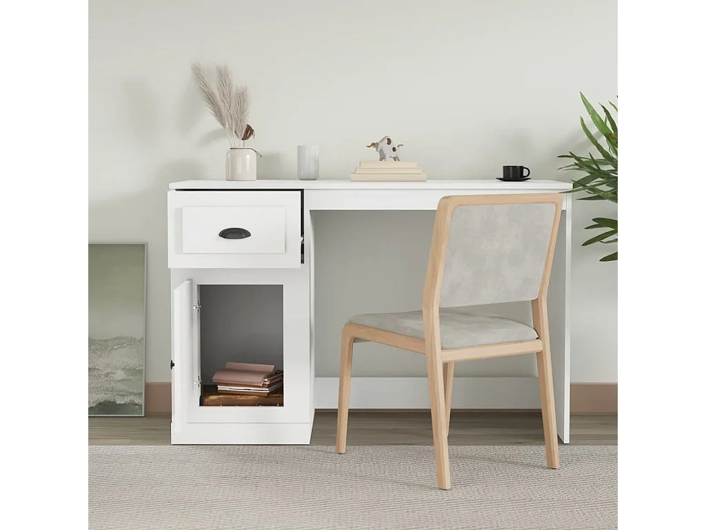 Secretária c/ gaveta 115x50x75 cm derivados de madeira branco