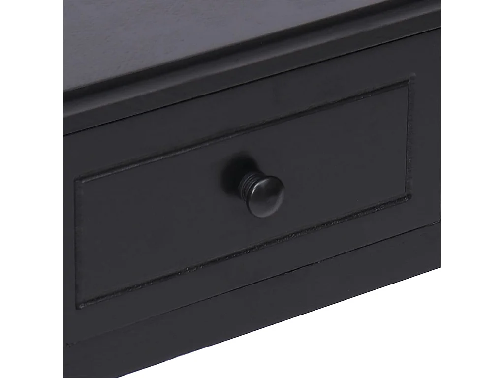 Escritorio de madera maciza de Paulownia negro 108x45x76 cm