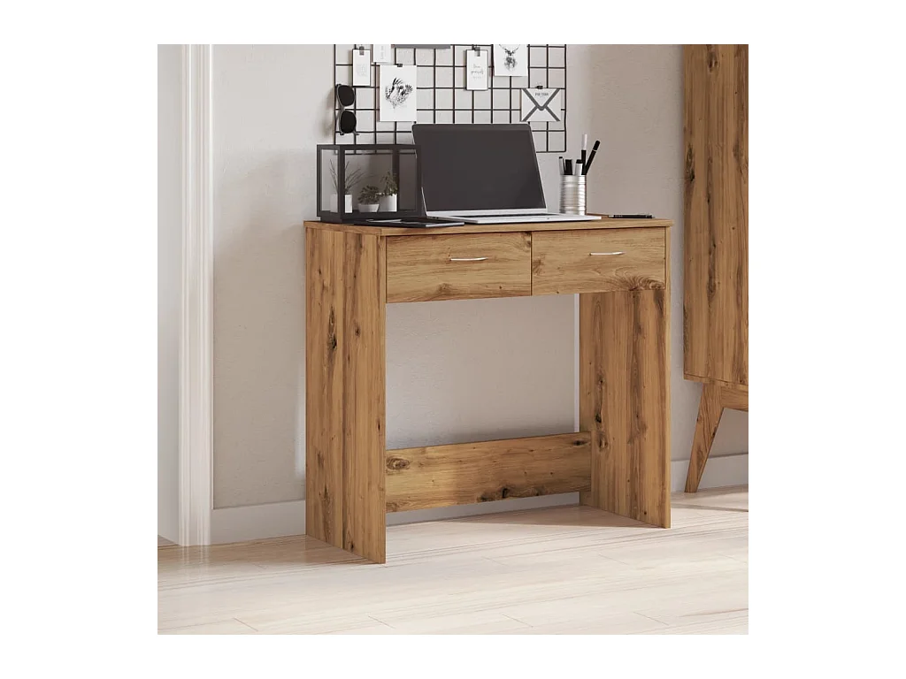 Scrivania Rovere Artigianale 80x40x75 cm in Legno Multistrato
