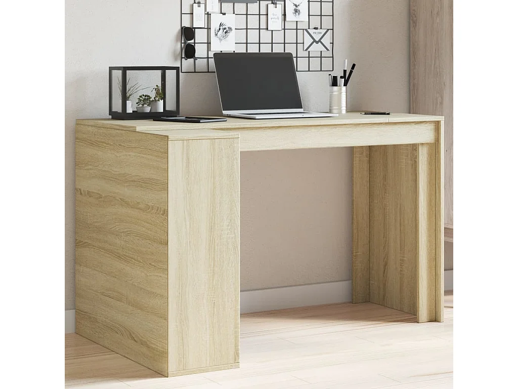 Bureau chêne sonoma 123,5x73,5x75 cm bois d'ingénierie