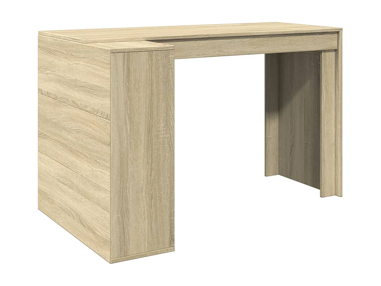 Bureau chêne sonoma 123,5x73,5x75 cm bois d'ingénierie