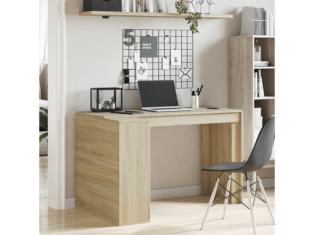 Bureau chêne sonoma 123,5x73,5x75 cm bois d'ingénierie