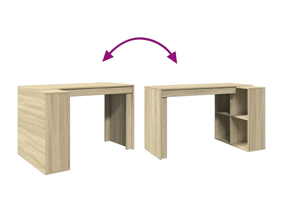 Bureau chêne sonoma 123,5x73,5x75 cm bois d'ingénierie