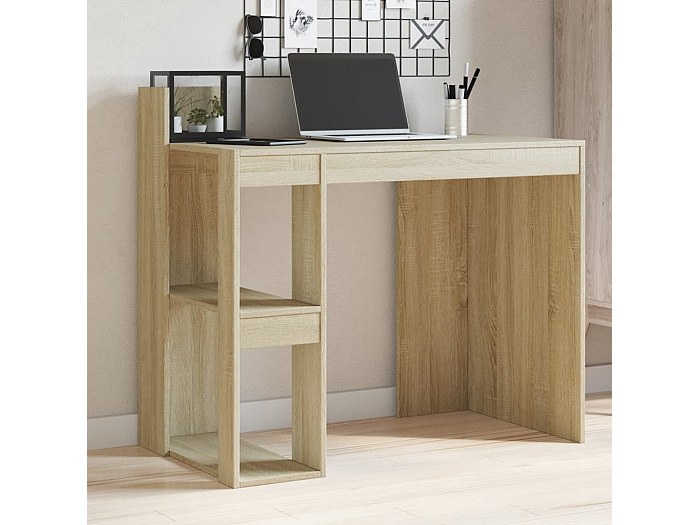 vidaXL Scrivania rovere sonoma 131.5 x 50 x 106.5 cm Legno multistrato