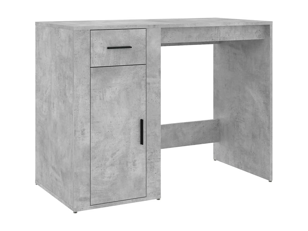 Bureau avec armoire gris béton bois d'ingénierie