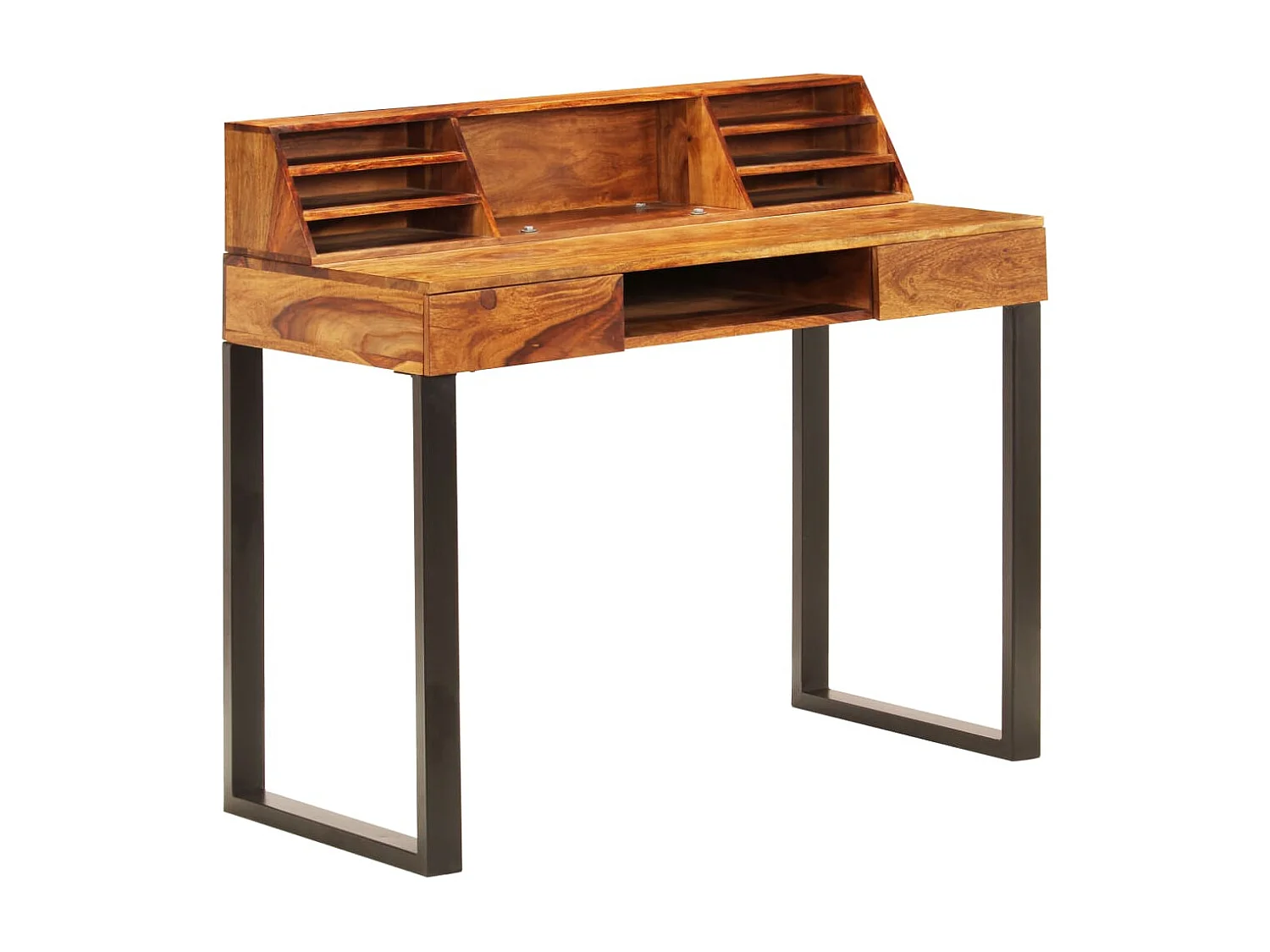 Bureau 110x50x94 cm Bois solide de Sesham et acier