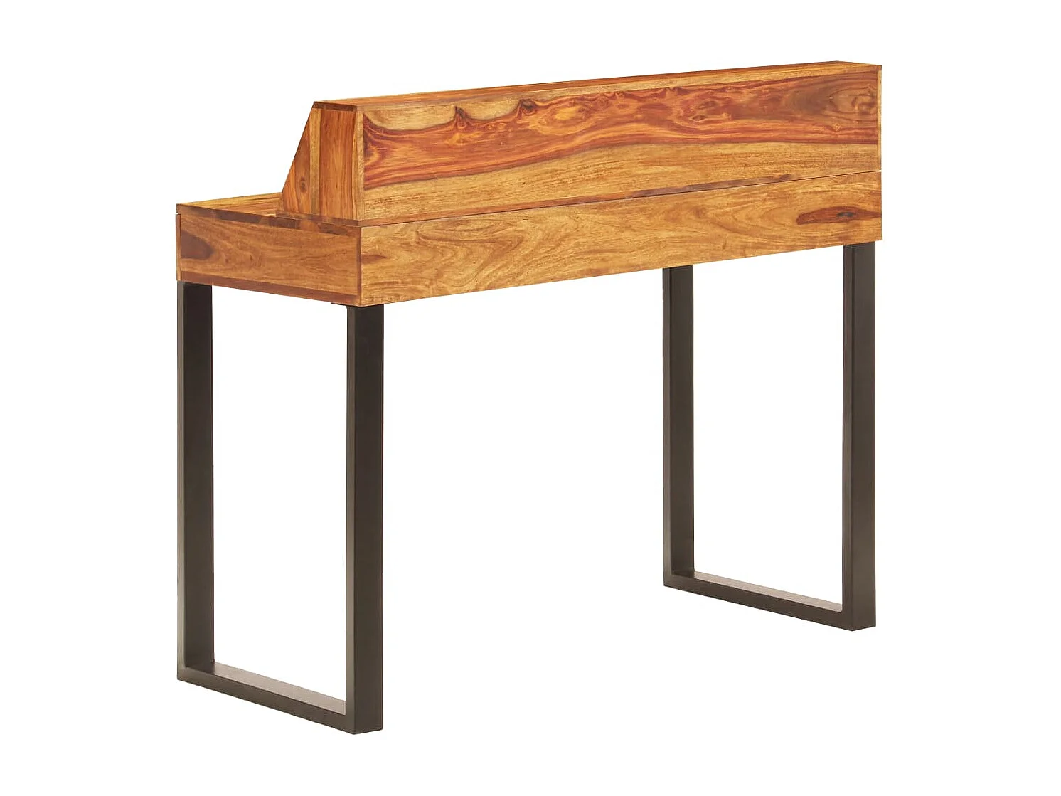 Bureau 110x50x94 cm massief sheeshamhout en staal