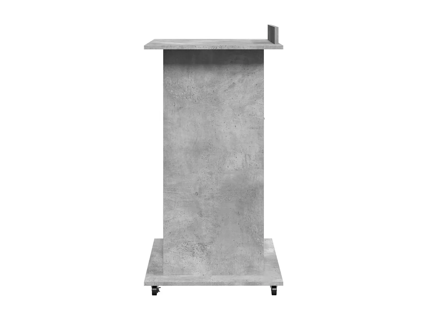 Atril con ruedas y cajón madera ingeniería hormigón 55x55x107cm