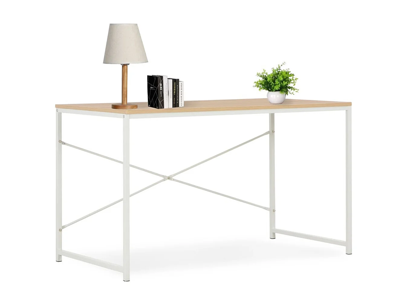 Scrivania per Computer Bianca e Rovere 120x60x70 cm