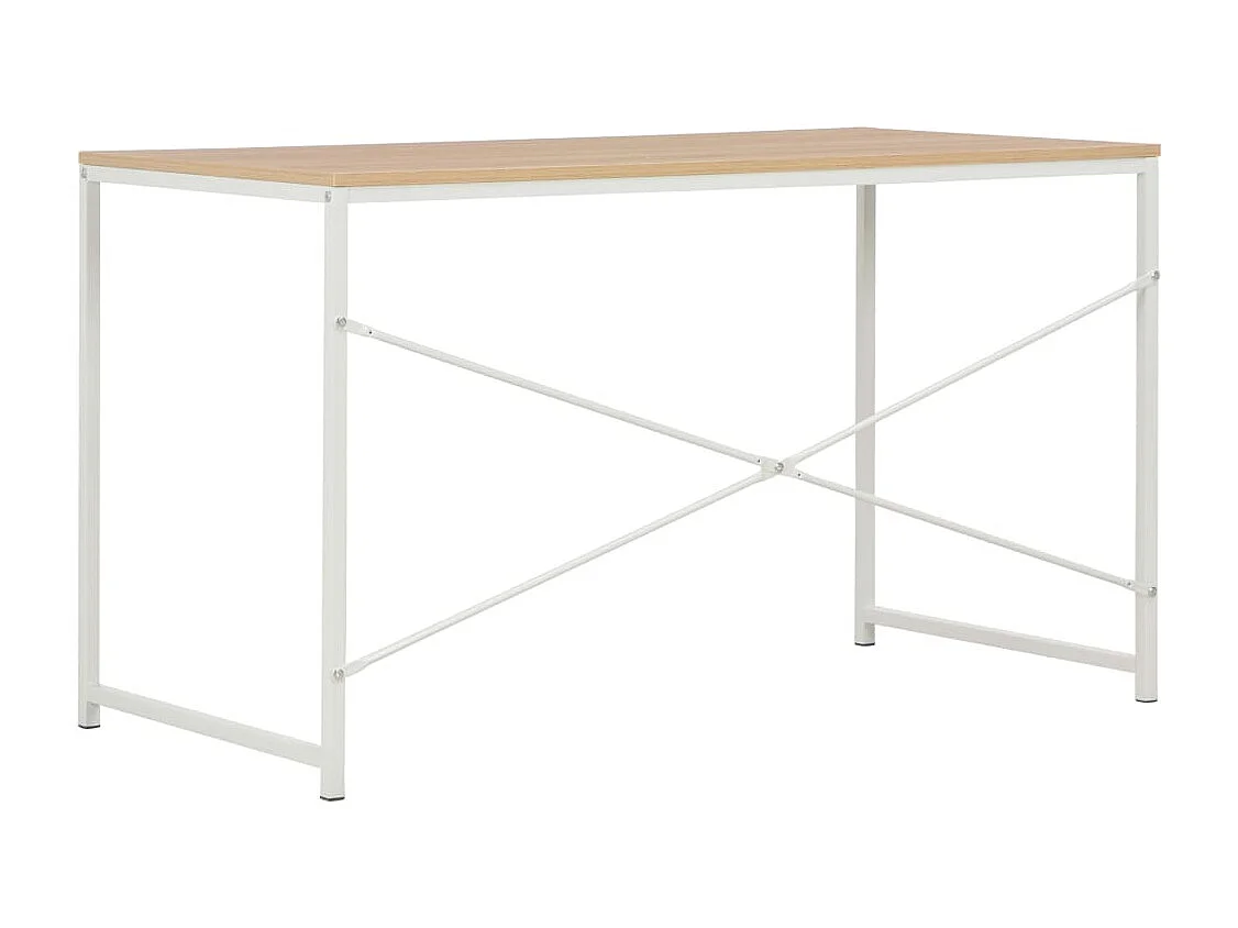 Scrivania per Computer Bianca e Rovere 120x60x70 cm