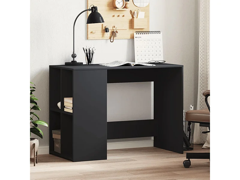 Bureau noir 102x50x75 cm bois d'ingénierie