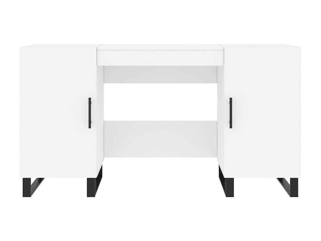 Bureau blanc 140x50x75 cm bois d'ingénierie