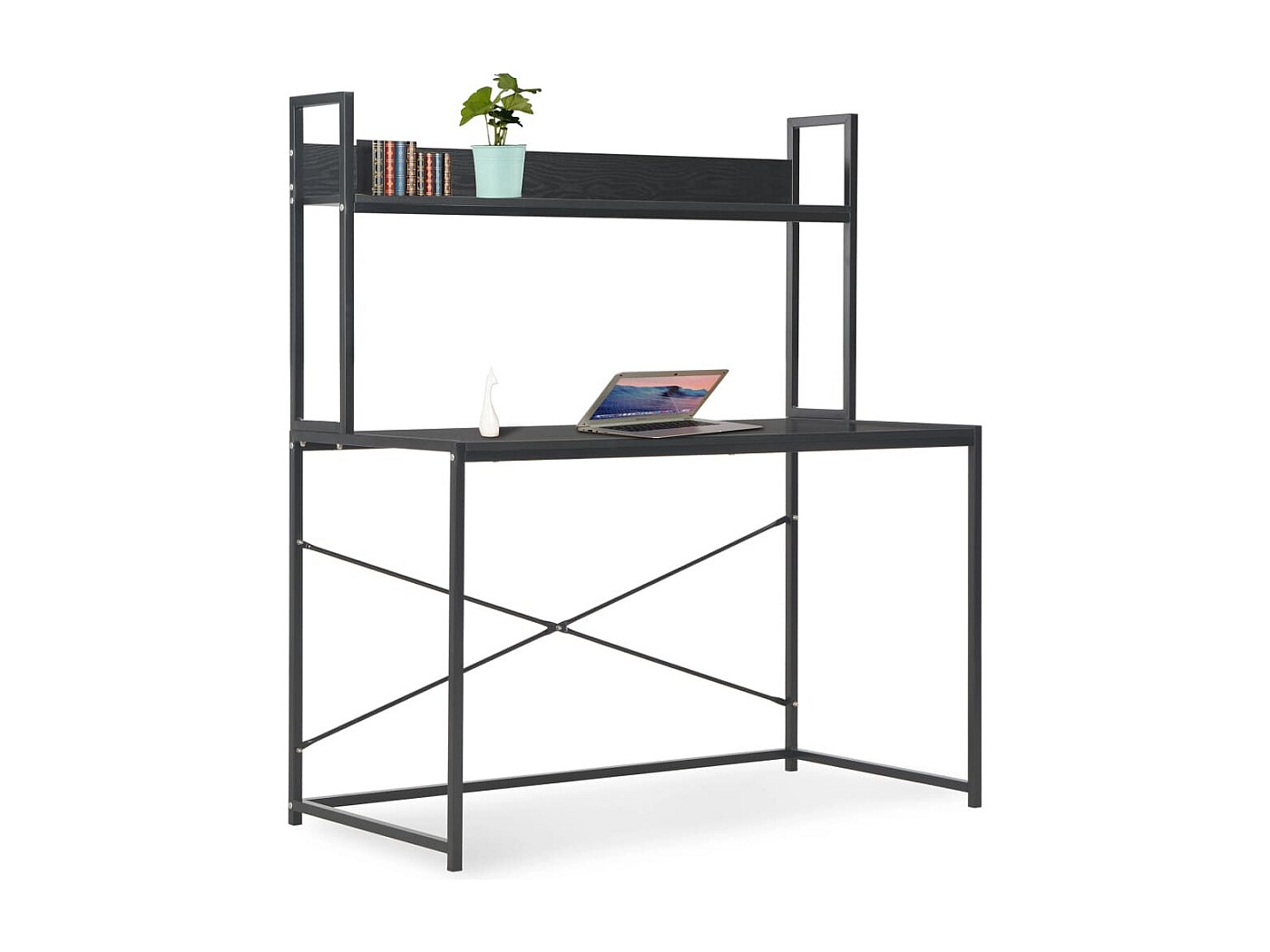 VidaXL Scrivania Computer Nera e Rovere Chiaro 80x40x72cm MDF Metallo | Leroy Merlin