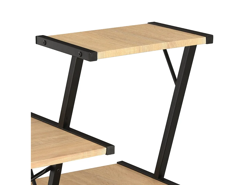 Scrivania con Ripiano Nera e Rovere 116x50x93 cm