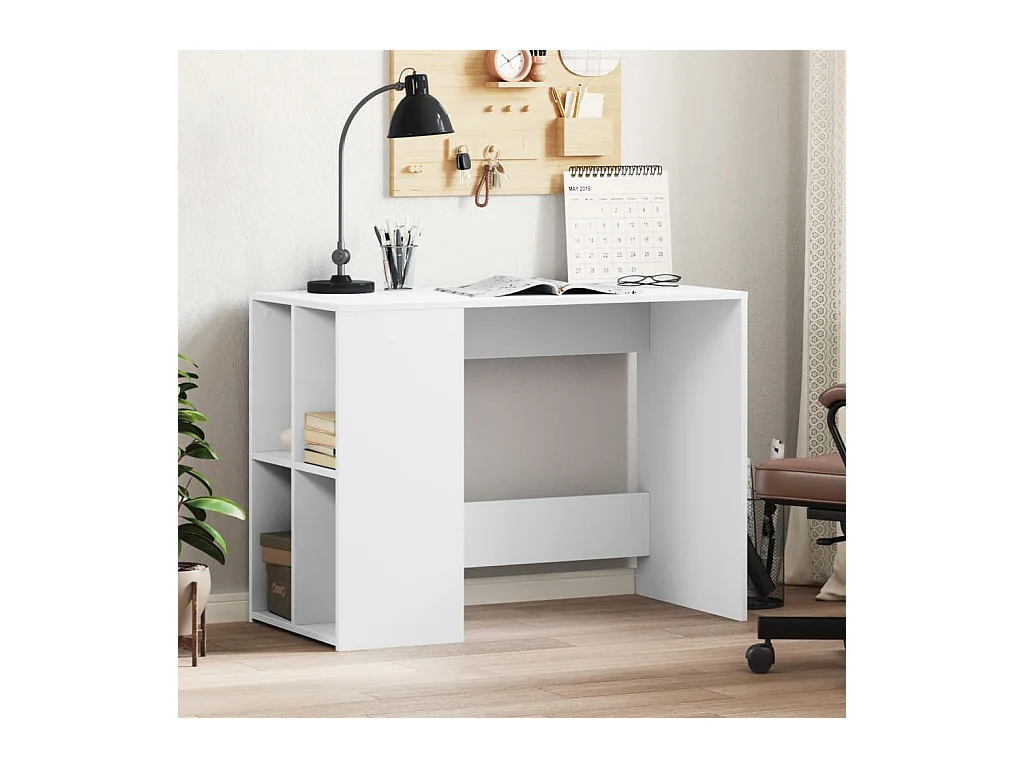 Bureau blanc 102x50x75 cm bois d'ingénierie