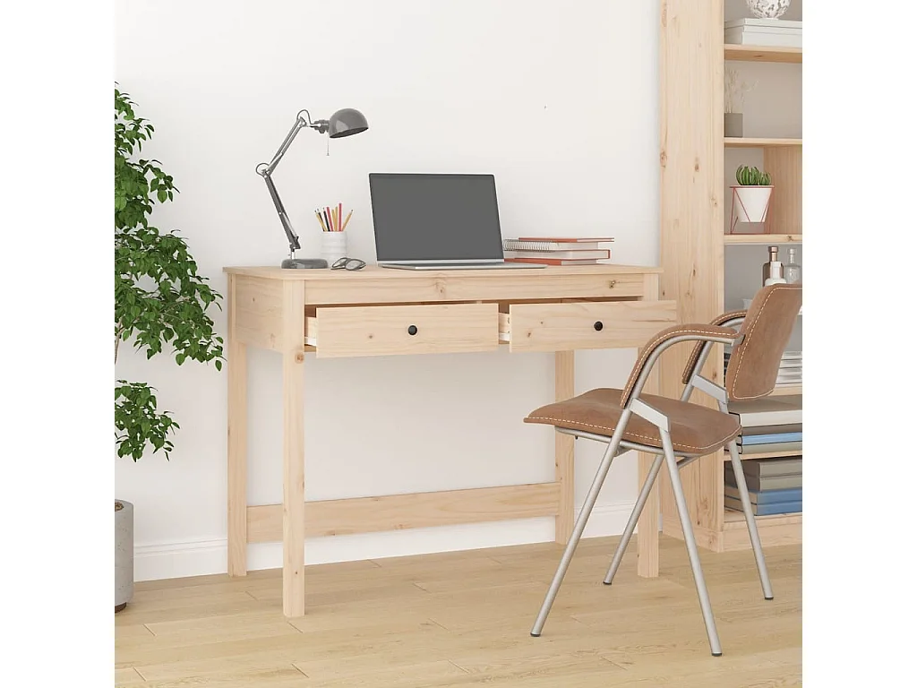 Schreibtisch mit Schubladen 100x50x78 cm Massivholz Kiefer