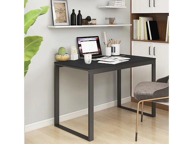 Bureau d'ordinateur Noir 110x60x73 cm Bois d’ingénierie