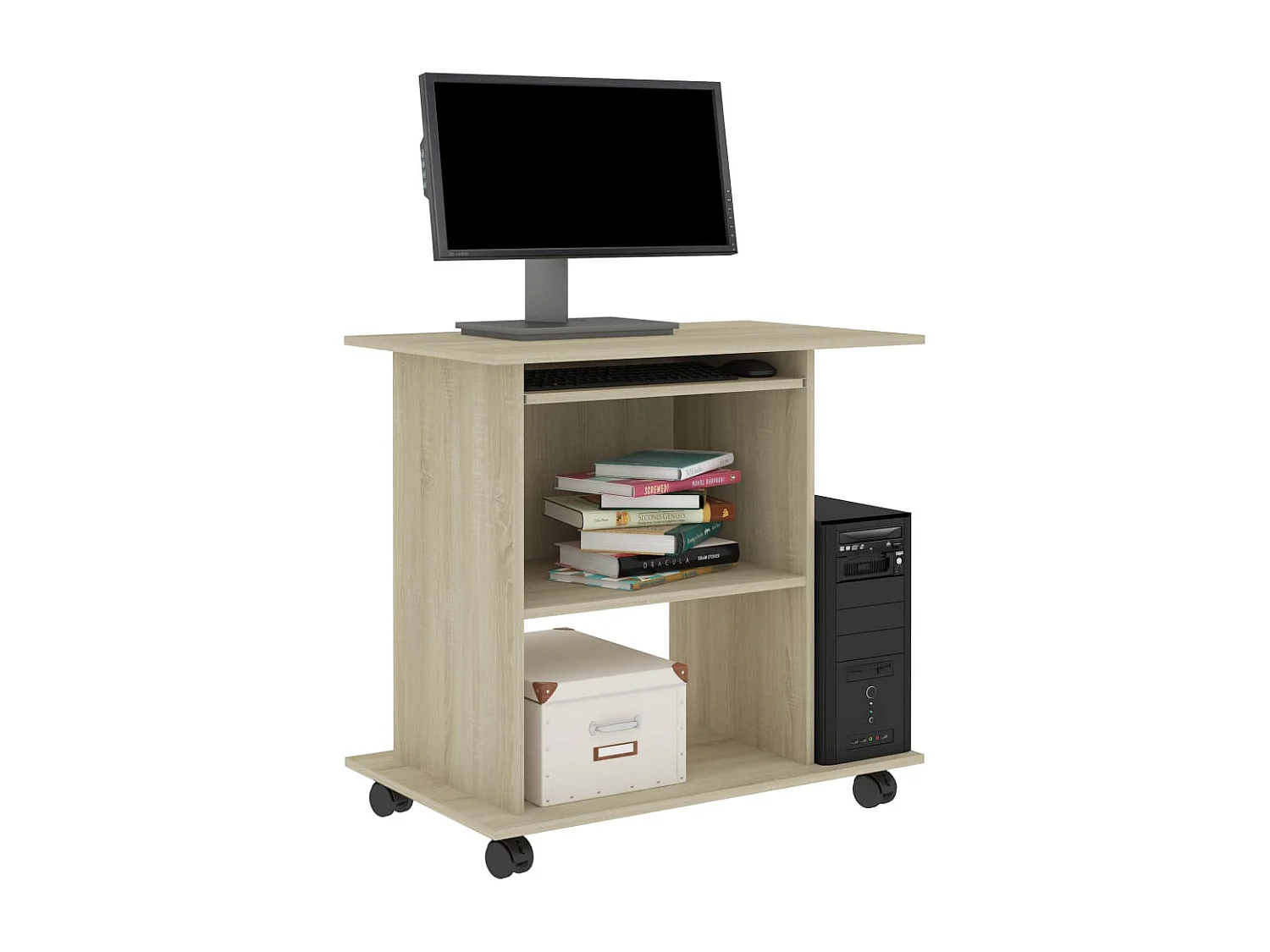 Bureau d'ordinateur Chêne sonoma 80x50x75 cm Bois d'ingénierie