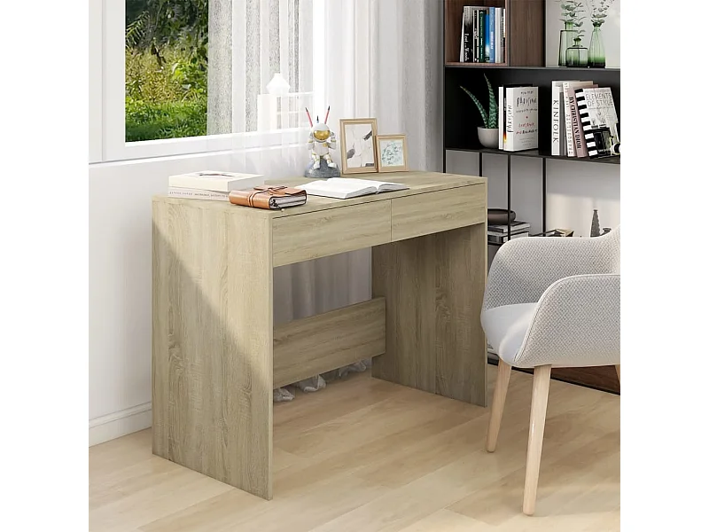 Bureau Chêne sonoma 101x50x76,5 cm Bois d'ingénierie