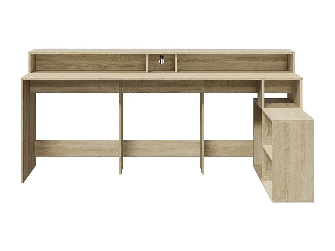 Bureau met LED-verlichting 200x104x91 cm hout sonoma eikenkleur
