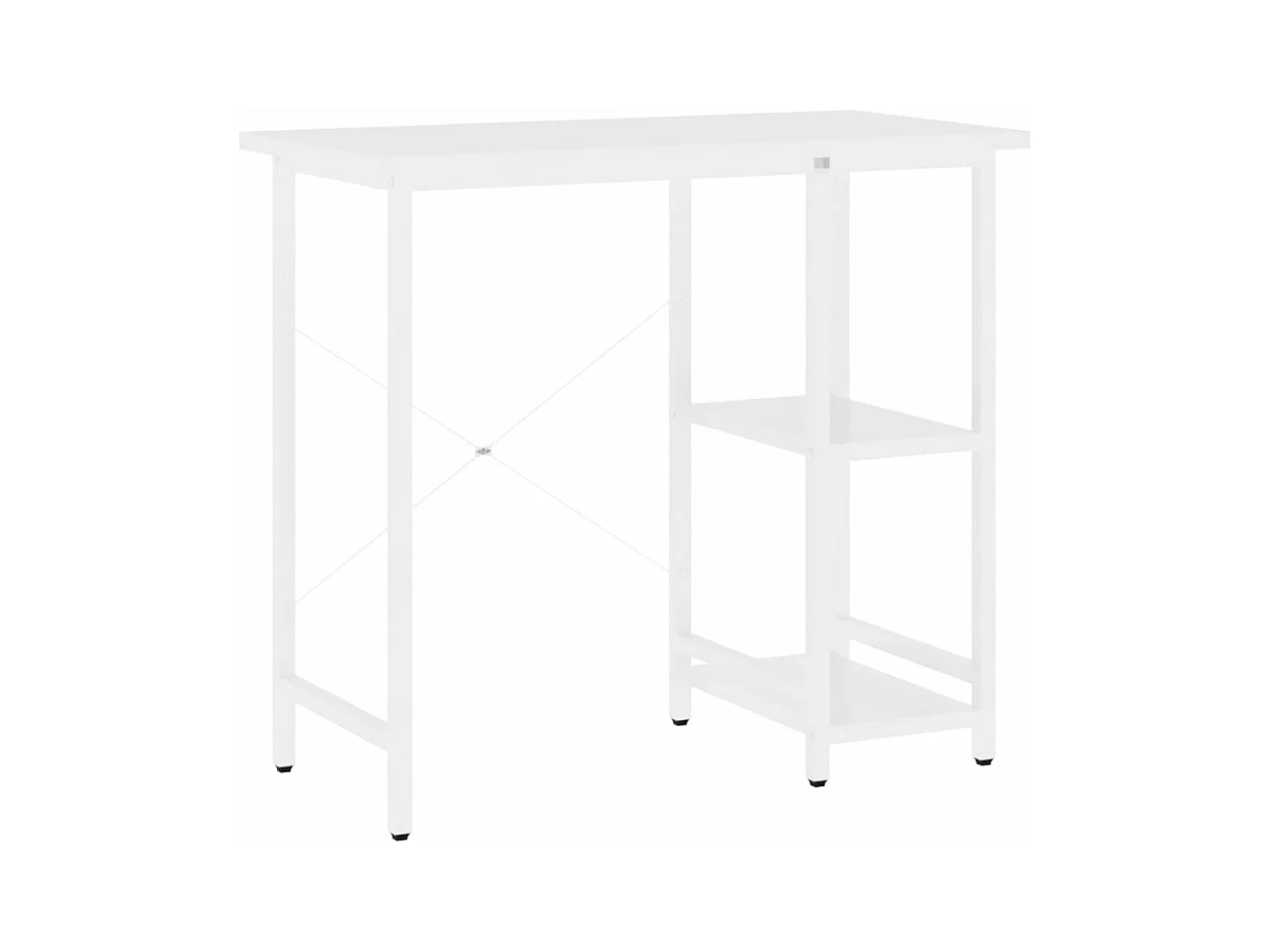 Secretária de computador 80x40x72 cm MDF e metal branco