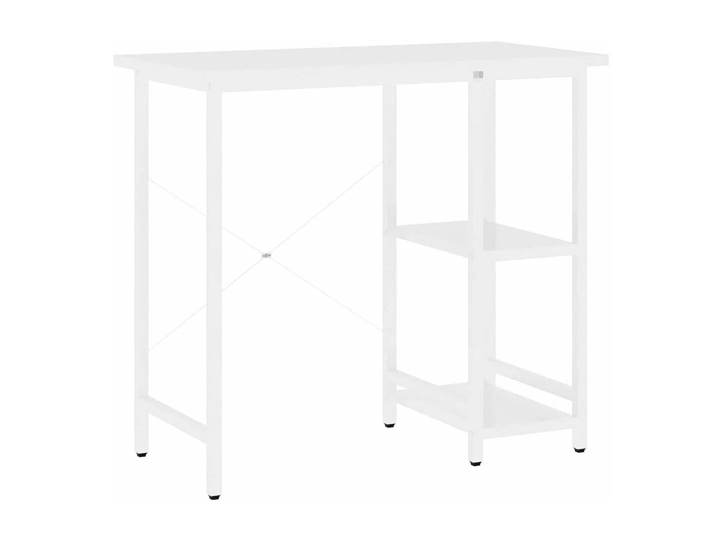 Secretária de computador 80x40x72 cm MDF e metal branco