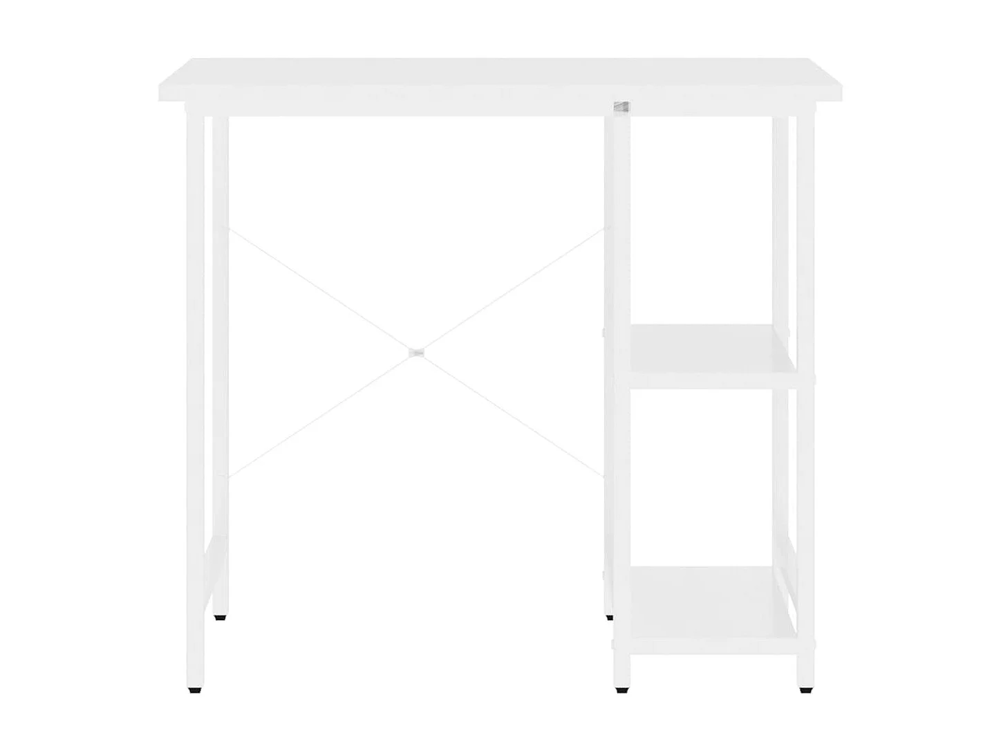 Secretária de computador 80x40x72 cm MDF e metal branco