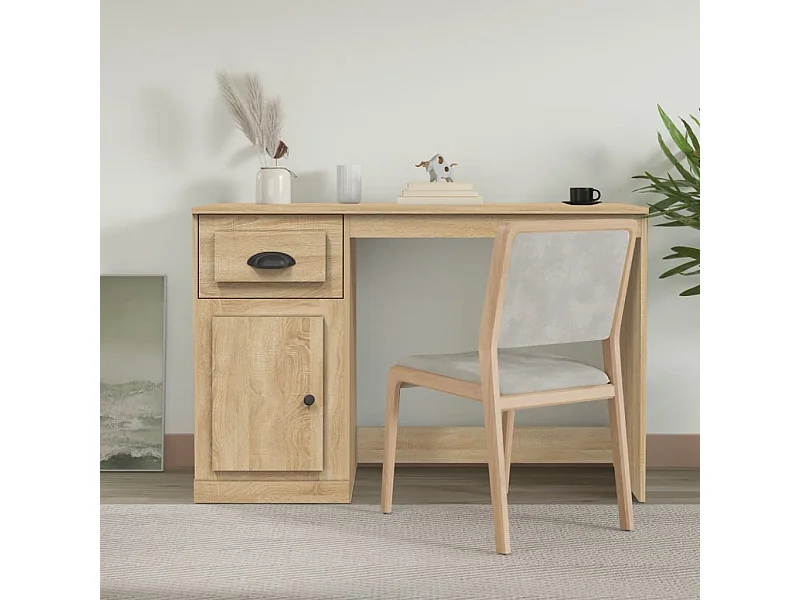 Scrivania Cassetto Rovere Sonoma 115x50x75 cm Legno Multistrato