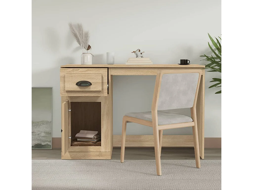 Bureau avec tiroir chêne sonoma 115x50x75 cm bois d'ingénierie